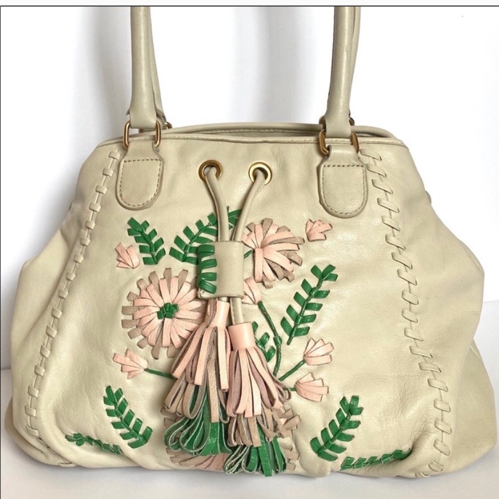 Isabella Fiore (Authentic) cream floral leather bag - Picture 2 of 14